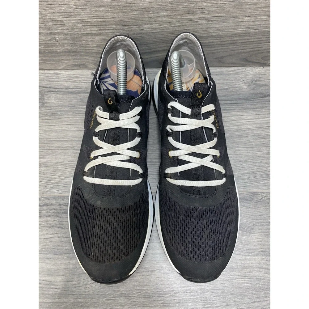 OLUKAI Shoes Womens US 10 Black Huia Mesh Lace-Up Athletic Sneakers